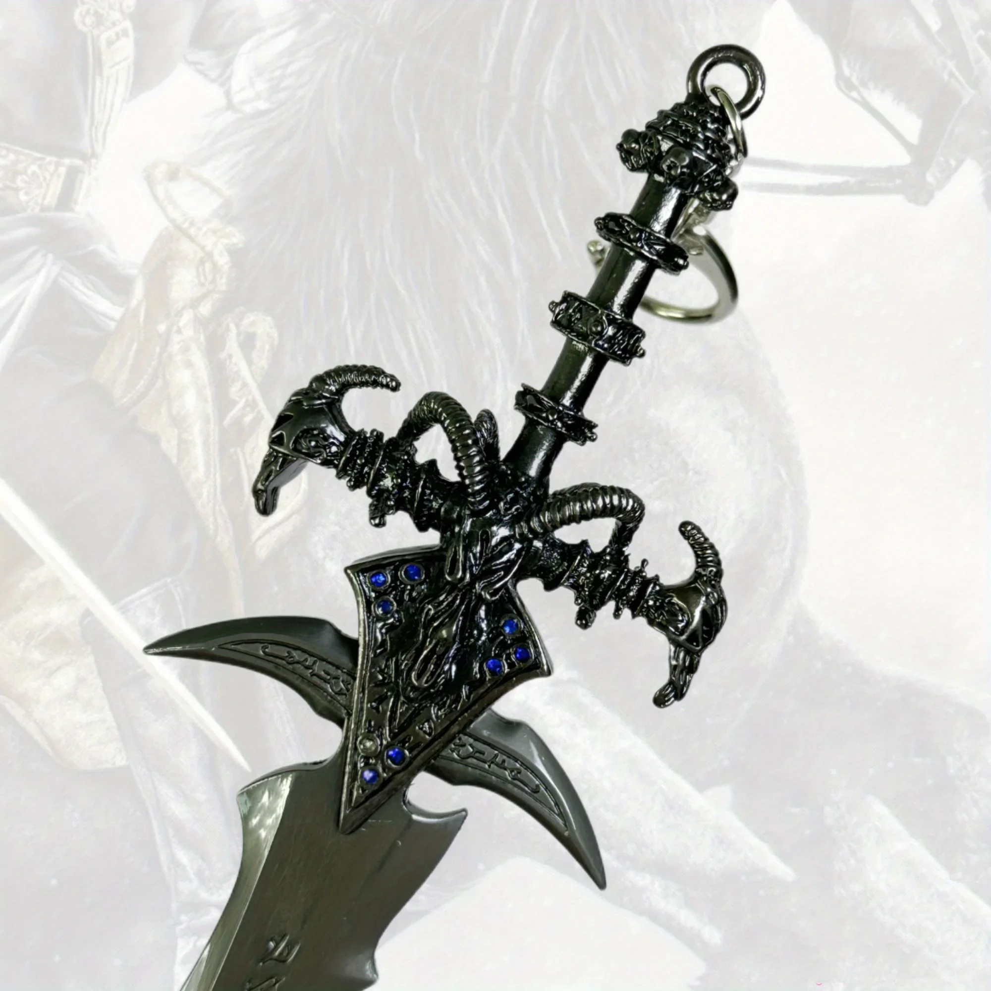 9.8インチ ワールド・オブ・ウォークラフト フロストムーン メタル刀剣 忍者ナイフ オリジナル セイバー刀剣 コスプレアクセサリー 小道具 おもちゃ