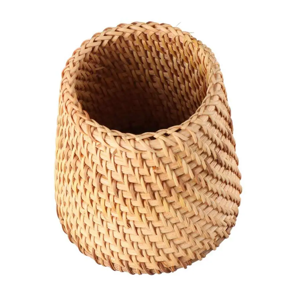 Stationery Storage Wood Vine Rattan Pen Holder Cosmetic Holder Large Capacity Hand Woven Pen Holder Minimalism Handmade