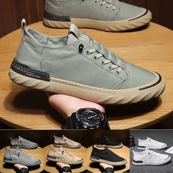 Mannen Casual Schoenen Ijs Zijde Doek Canvas Schoenen Sneakers 2024 Nieuw In Ademend Slip Op Man Platte Loafers Mannen Gevulkaniseerde Schoenen trend