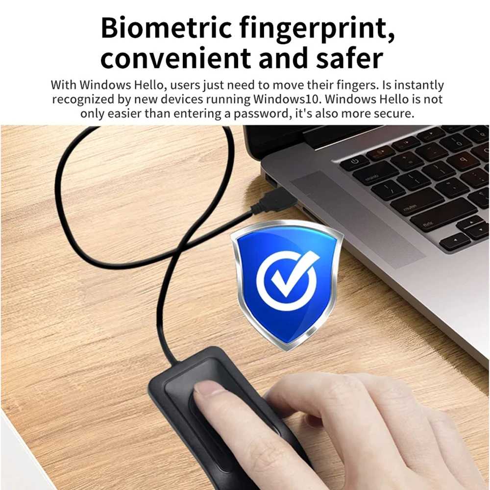جهاز تسجيل الدخول ببصمة الإصبع USB أداة بيومترية نظام تسجيل الدخول للتعرف على بصمات الأصابع مناسب لـ WIN10/WIN11 بدون سائق #4