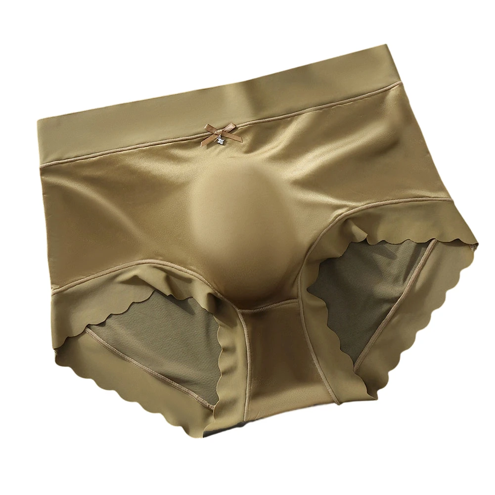 Men Thin Seamless Lace Ice Silk Bow Briefs Extreme Men's Underwear Gay 3D Bulge Pouch Underpants Very Hot Lingerie Solid Pantie