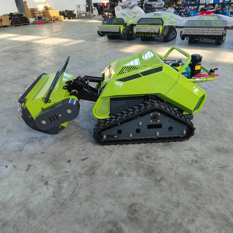 Wasteland reclamation and weeding remote control lawn mowing robot, orchard forest crawler lawn mower