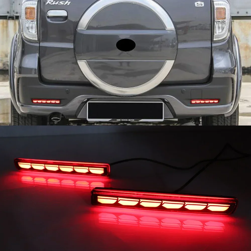 

New！ 2PCS Car LED Rear Reflector Lamps For Toyota Rush Luxio 2014 2015 2016 2017 Fog Lamps Brake Turn Signal light