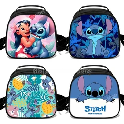 Lilo & Stitch Shoulder Lunch Bag Leakproof Cooler Tote Handbag Portable Thermal Food Bento Picnic Box Adjustable Shoulder Strap