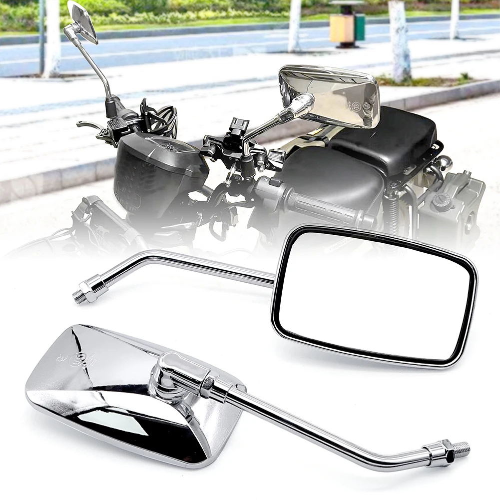 For Honda CB 350 450 550 600 650 750 900 Rear View Mirror 10mm Chrome Motorcycle Scooter Round Mirrors