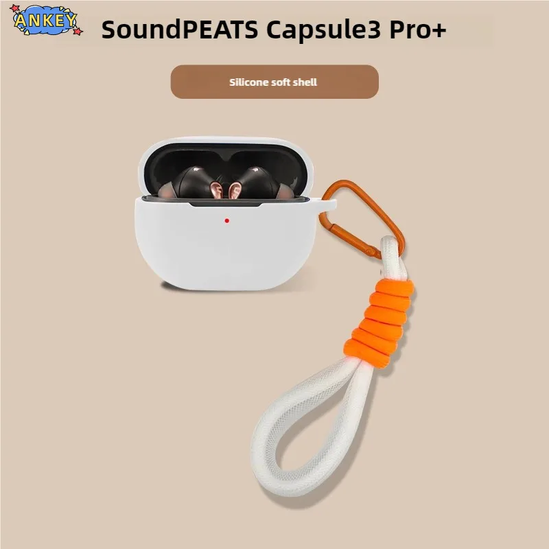 Für SoundPEATS Capsule3 Pro + Fall Schutzhülle Nylon Lanyard Soft Cover Kopfhörer Schalen Hülse Hand Seil Strap Zubehör