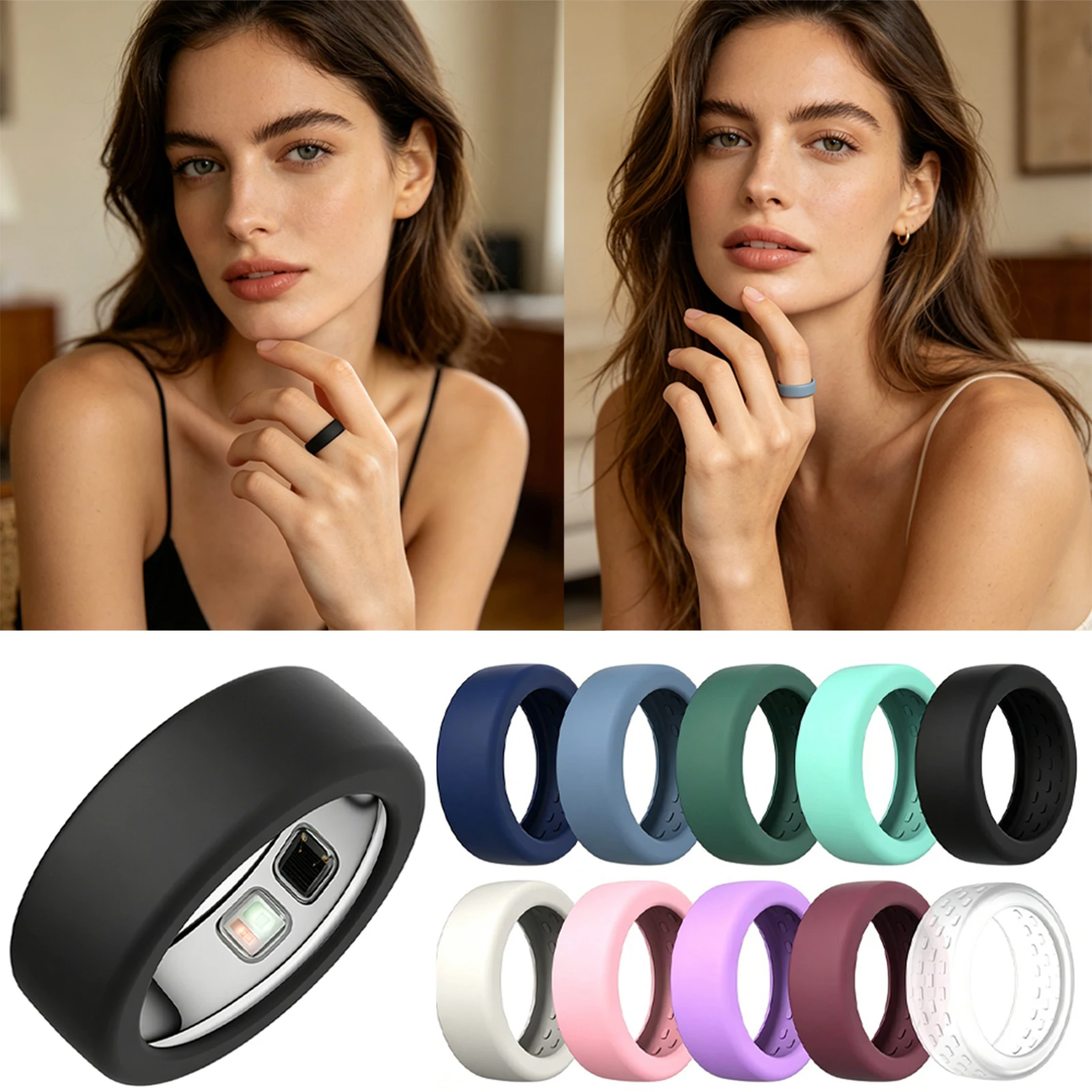 Soft Silicone Ring Cover,For Oura Rings 5 Silicone Cover,Lightweight Comfortable Rings Guard,Soft Anti-Scratch Protective Sleeve