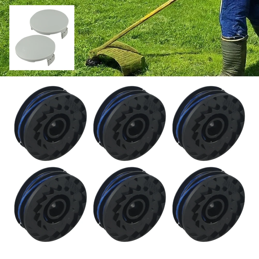 3/6Pcs String Trimmer Replacement Spool And Nylon Cover For RAC123 5132002671 RLT4027 RLT4125 RLT5027 String Trimmer Accessor