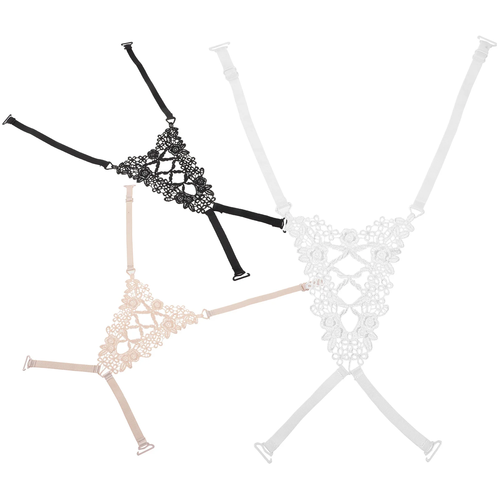 3Pcs Bra Straps Replacement Lace Adjustable Elastic Anti-Skid Shoulder Bra Straps Women Extension Strap Extension Strap