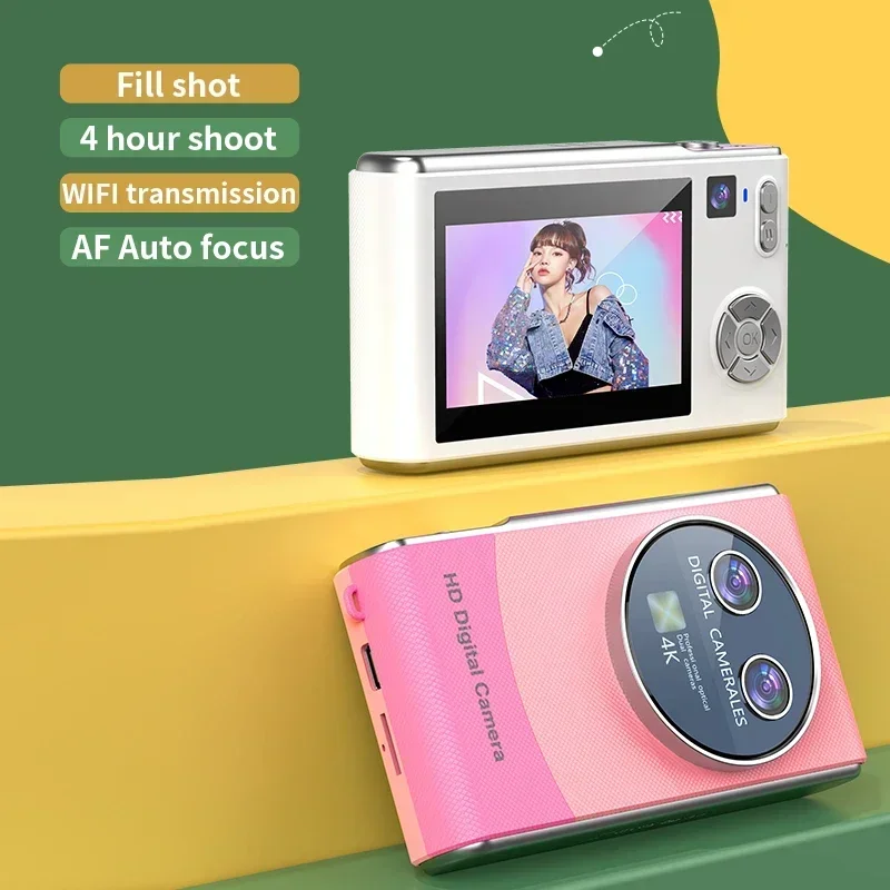 Fotocamera digitale 4K HD Fotocamere ricaricabili Fotocamera con messa a fuoco automatica Video Vlogging 18x Schermo da 3 pollici Fotocamera selfie da viaggio portatile
