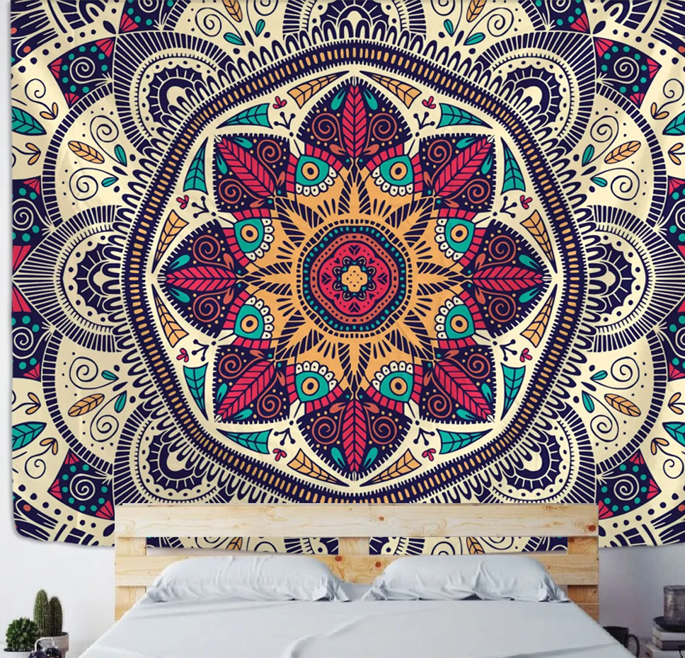 

Indian Mandala Tapestry Wall Hanging Sandy Beach Throw Rug Blanket Camping Tent Travel Mattress Bohemian Sleeping Pad Tapestries