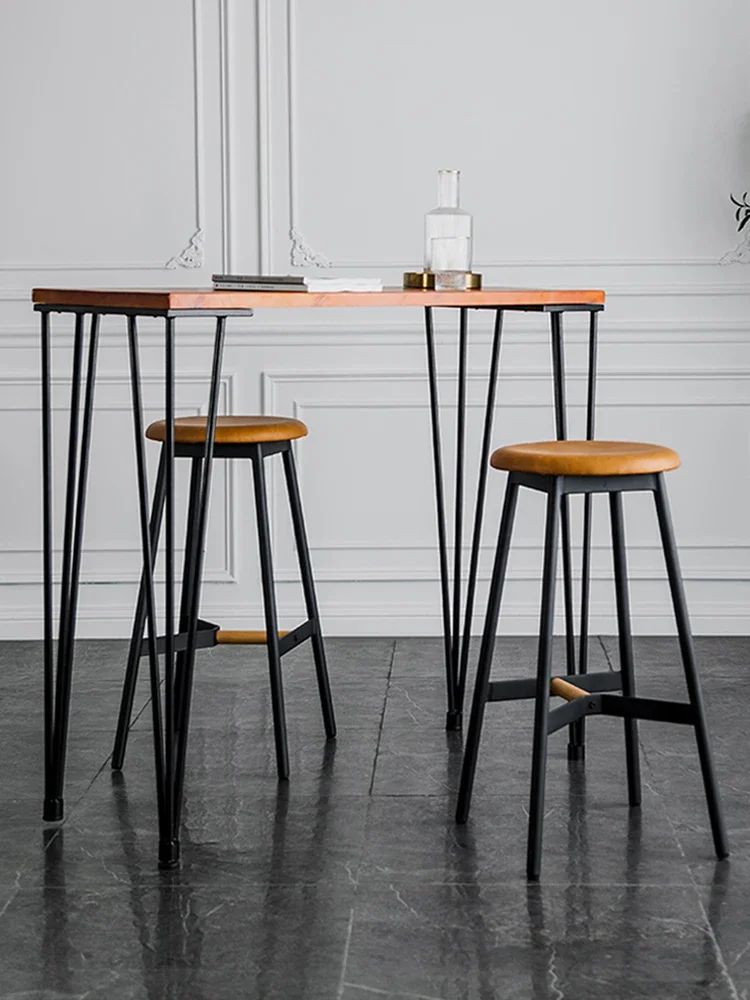 American bar stool high style home simple bar chair cafe retro high stool industrial style creative round stool