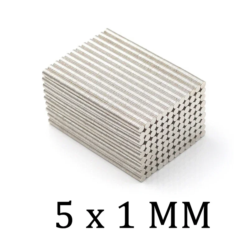 100/200/300/400/500 Pcs 5x1mm Neodymium Magnet Round Fridge Magnet NdFeB Magnet Super Powerful Permanent Disc Magnetic imanes