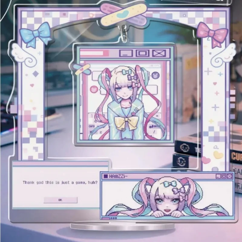 

15Cm Needy Streamer Overload Ame-Chan Anime Character Acrylic Stand Desk Decoration Transparent Base Collectible Ornament Gift