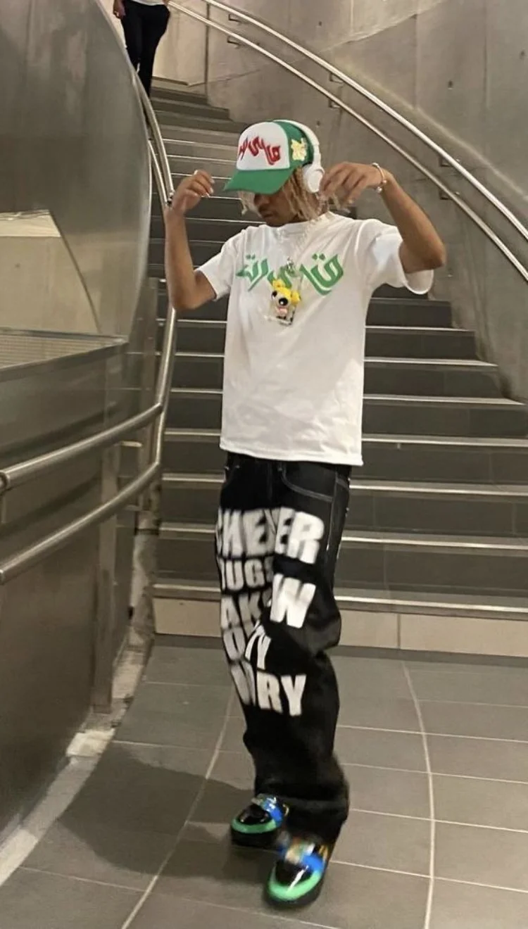 

Джинсы Y2k 2025 года в стиле хип-хоп с буквенным принтом, черные брюки для мужчин и женщин, 2023, новый тренд, модные свободные прямые широкие брюки в стиле панк Streetw