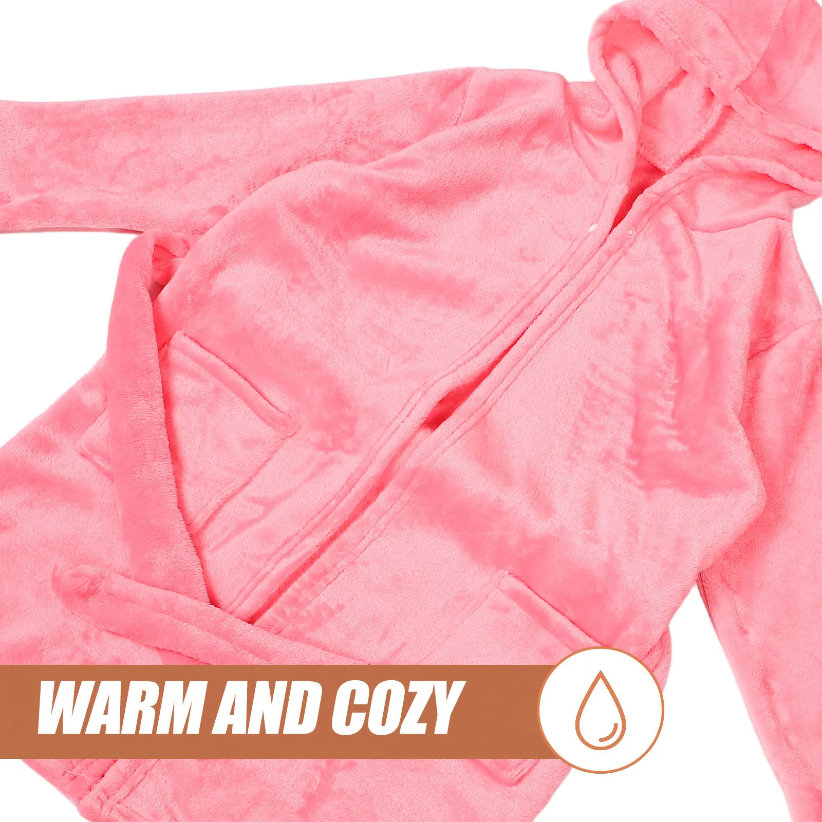 Kids Flannel Bathrobe Hooded Sleepwear for Girls Boys Toddler Cozy Warm Lengthened Robe House Wear Pajama Alternative Birthday