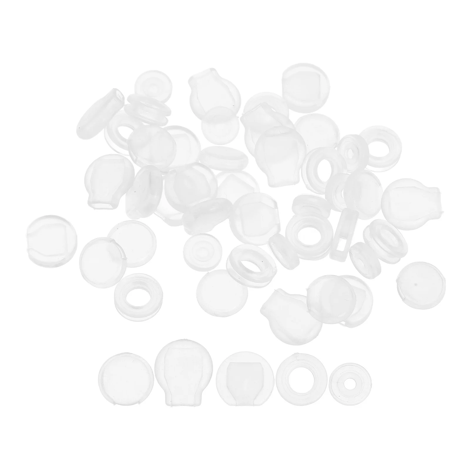 

50Pcs Earring Cushions for Clips Soft Invisible Silicone Pads Non-Skid Comfortable Backs for Studs Droopy Ears Replacement Parts