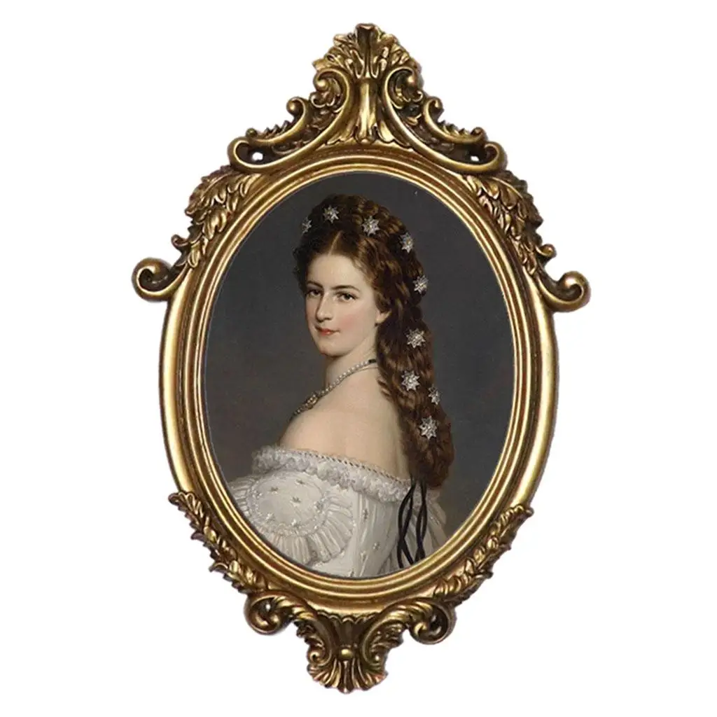 Oval Shaped Picture Vintage Baroque Photo Home Decorative, Luxury Photo Display, Wall Mounting