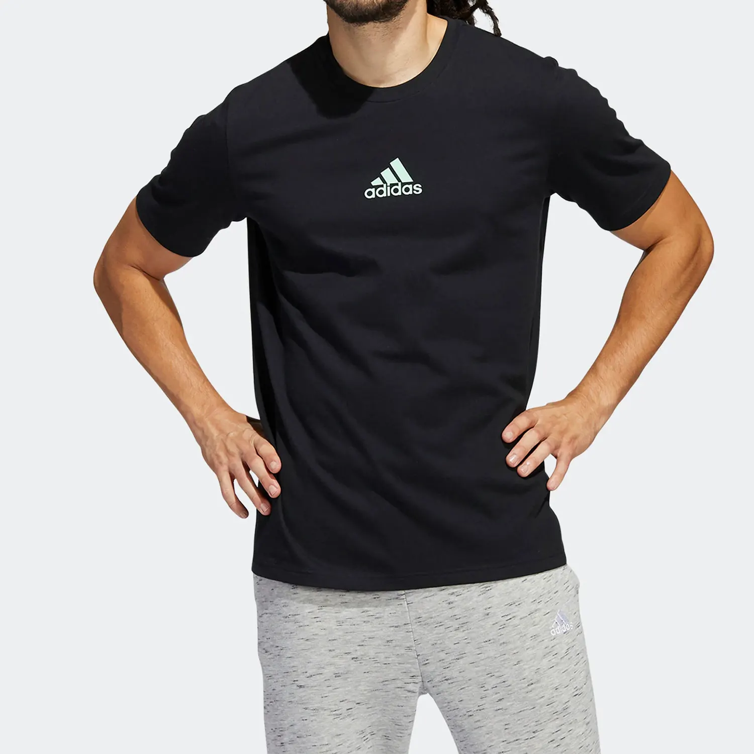 

Adidas genuine summer new arrival casual breathable round neck men's sport T-shirt HE2339