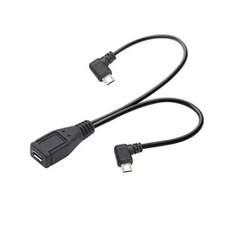 Micro USB 2.0 Y Splitter USB 1 Female to 2 Male Data Charge Extension Cord for Nokia Toshiba high quality Cable