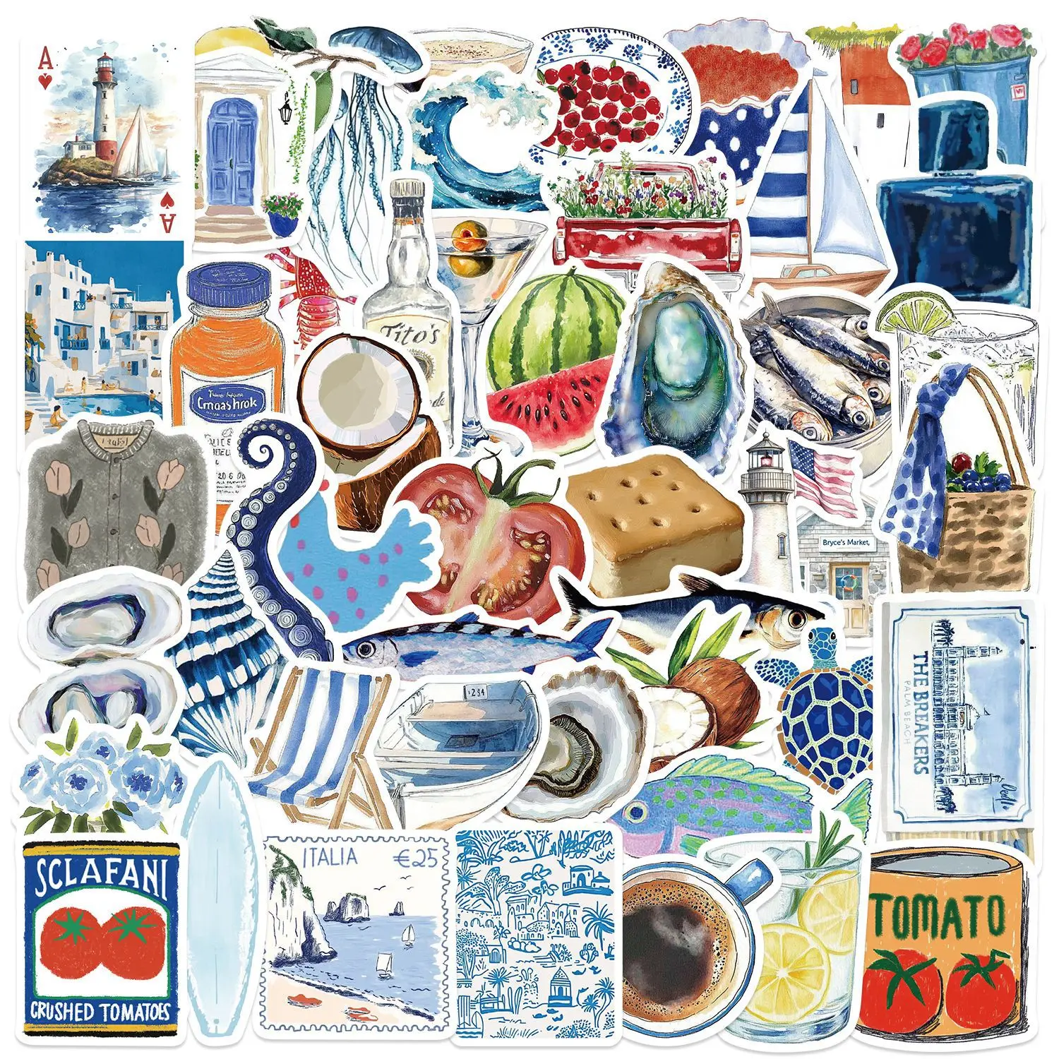 10/30/50/100pcs Open Sea Aesthetics Graffiti Stickers For Suitcase Skateboard Laptop Luggage Phone Car Styling Decal Pegatina