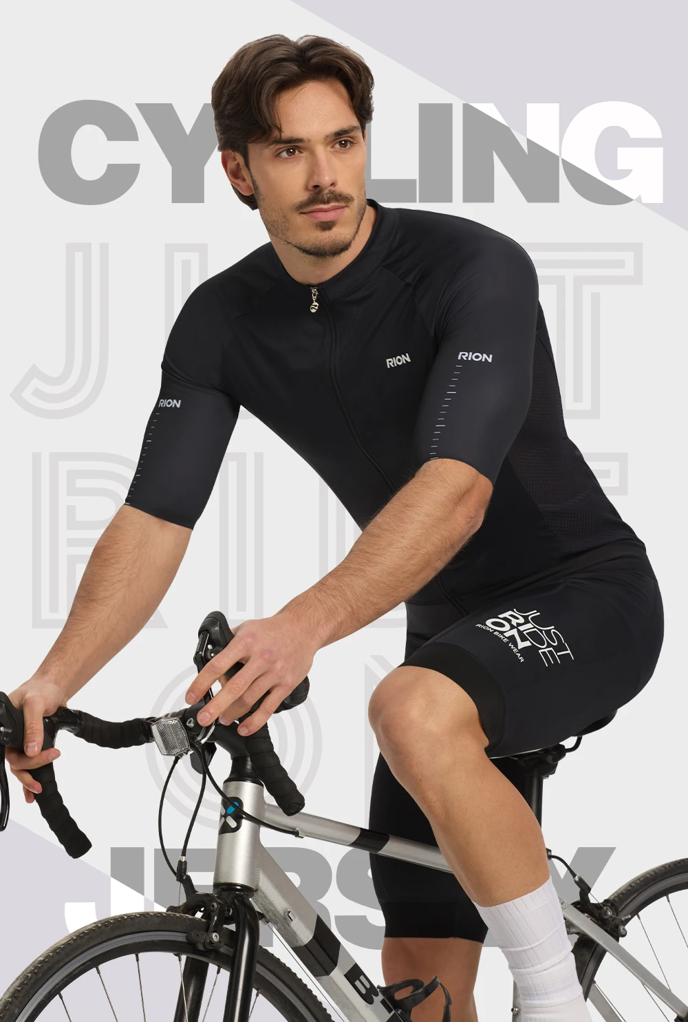 RION Herren Radsporttrikot MTB Mountainbike-Shirts UPF50+ Sonnenschutz Kurzarm Pro Fahrradbekleidung Straßenrenn-Oberteil Sommer – Detail 1