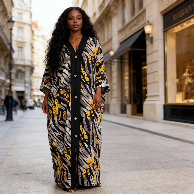 

African Dresses For Women Muslim Fashion Abayas Boubou Dashiki Ankara Outfits Evening Gown Dubai Kaftan Abaya Robe Marocaine