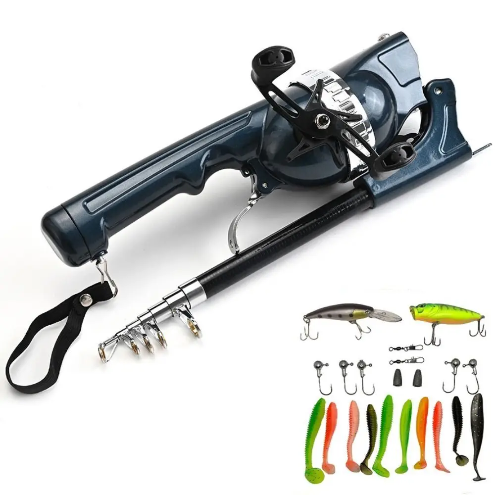 

Ultra Hard Foldable Fishing Rod 131cm Telescopic Fish Pole Reel Combo Portable with Fishing Line Fish Tackle Set Outdoor Fishing