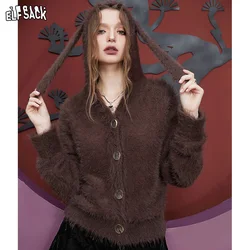 ELFSACK Free collana Wooly maglieria donna 2023 inverno stile cinese Outwears a maniche lunghe