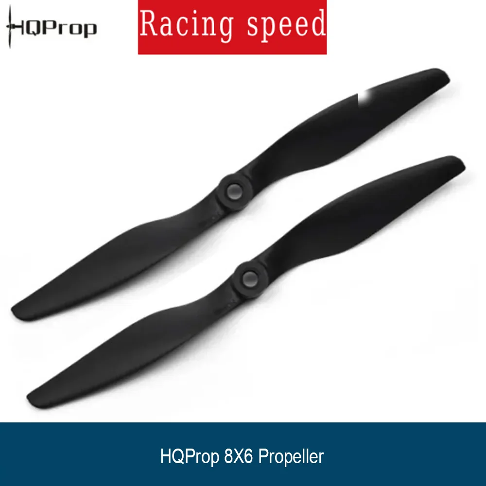 HQProp Thin Electric Pusher Prop 8X6 8Inch Glass Fiber Reinforced Nylon Propeller for Fixed Wing RC Airplane