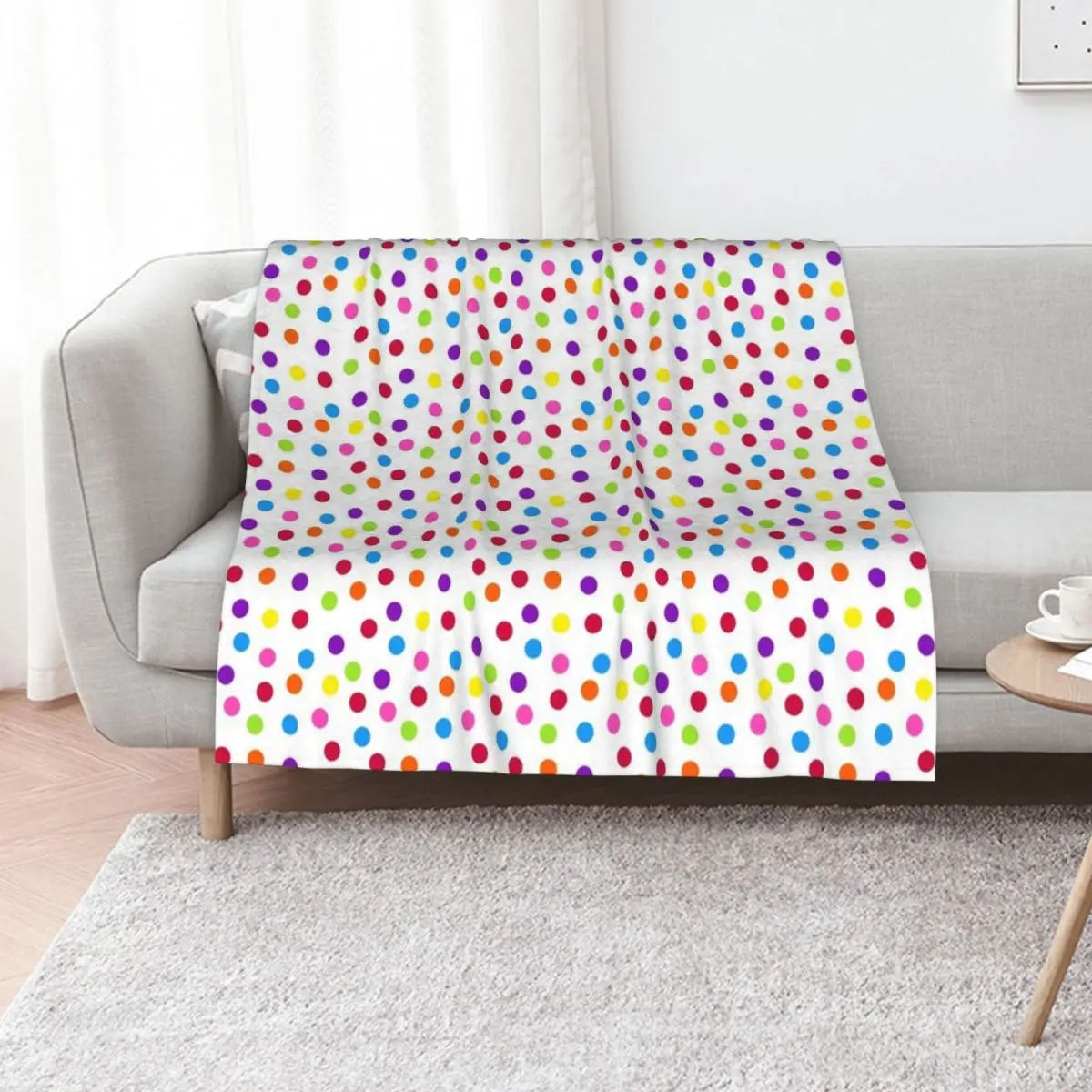 Rainbow Multi-color Confetti Polka Dot Throw Blanket Flannel Polar Picnic Decorative Beds warm for winter Blankets