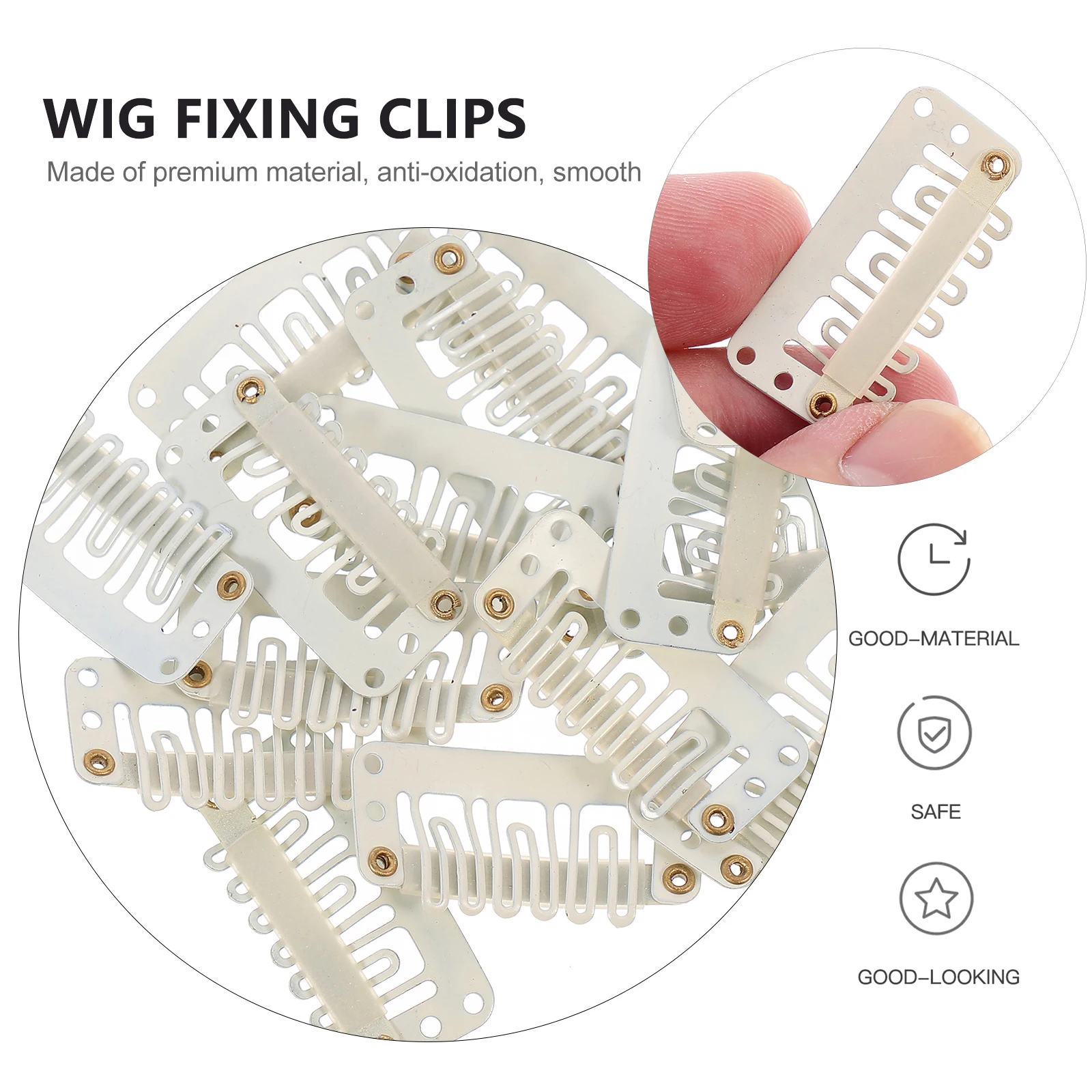 

60pcs Fixing Clips 3 2cm Snap Hair Clips for Extensions Braiding Accessories Durable Comb Teeth Hat Fixing Brown