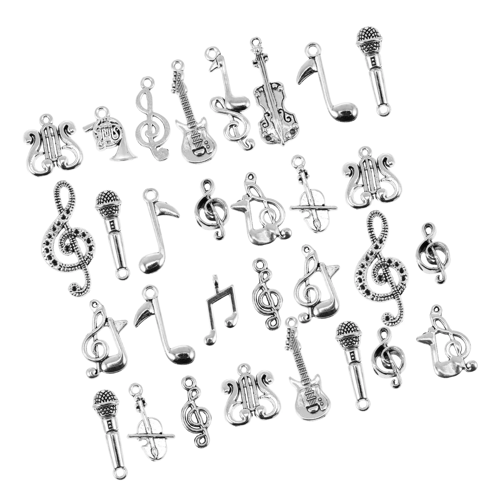 70-delige muzieksymbool hanger opmerking bedels legering hangers sieraden maken accessoires elegante ketting voor doe-het-zelf decor