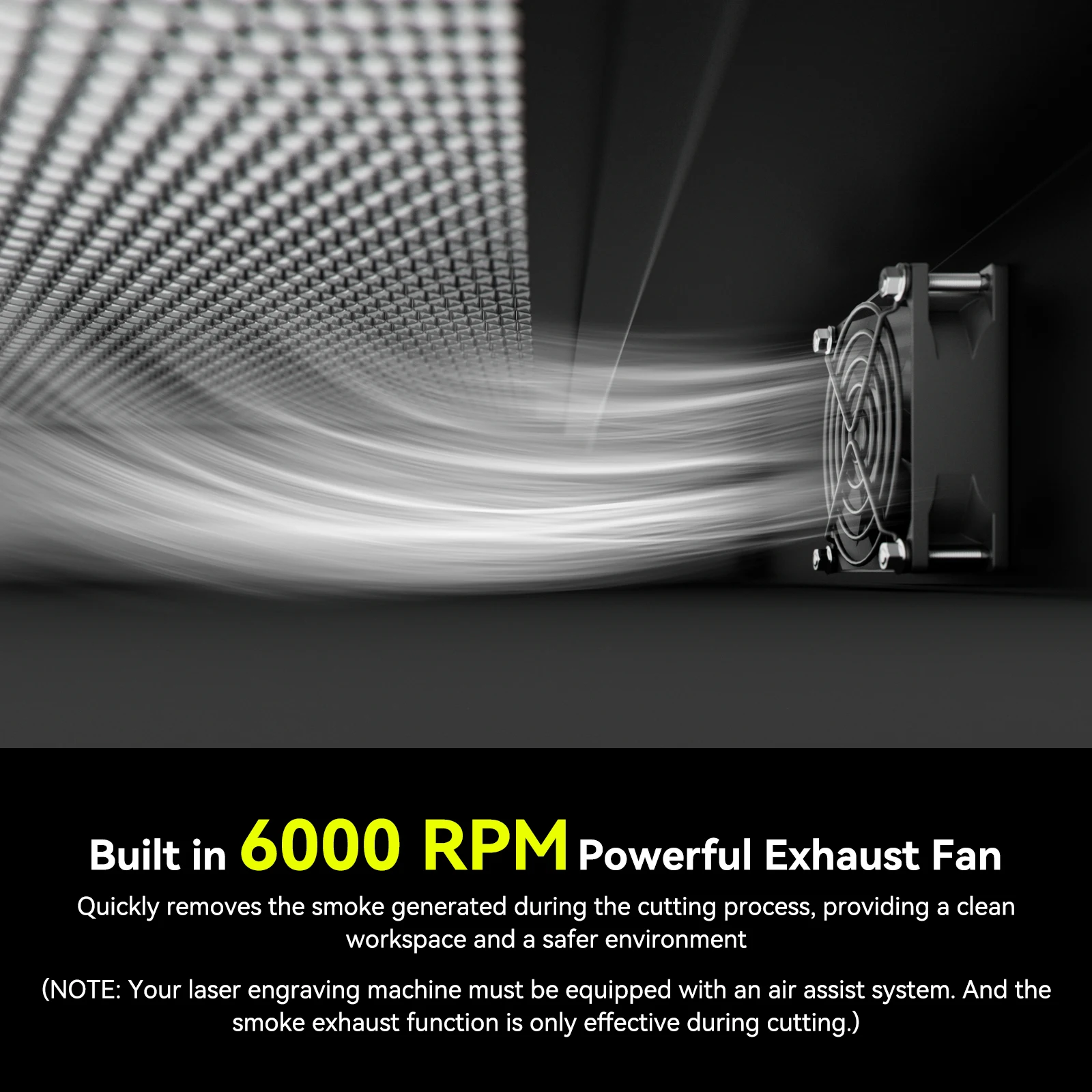 SCULPFUN H5 Gen2 Honeycomb Cutting Exhaust Platform 400x400mm Honeycomb Laser Bed with Fume Extraction Fan