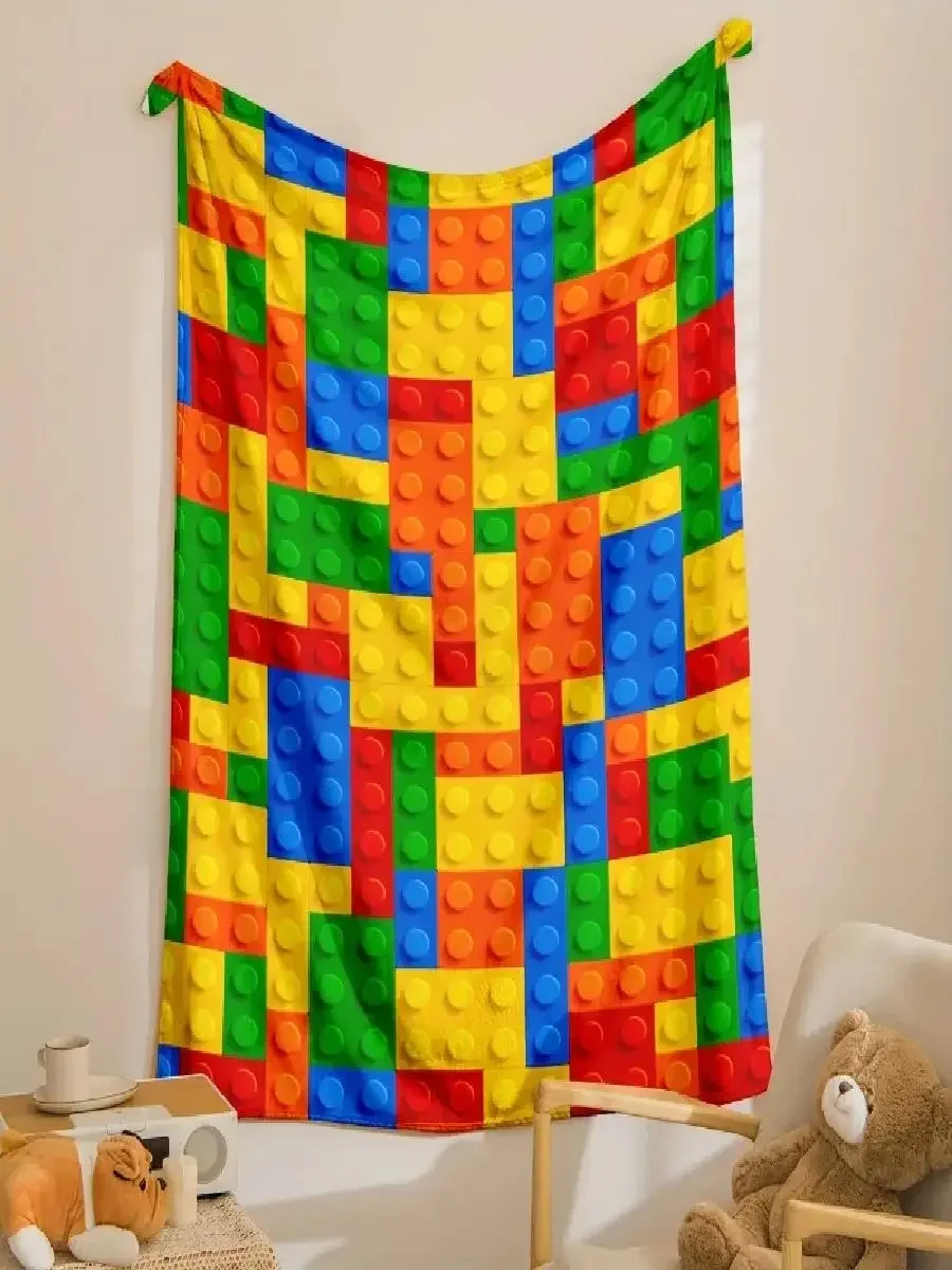 Building Blocks Throw Blanket  Perfect for Sofa Bed or Office Cozy Gift Idea for Home Comfort
