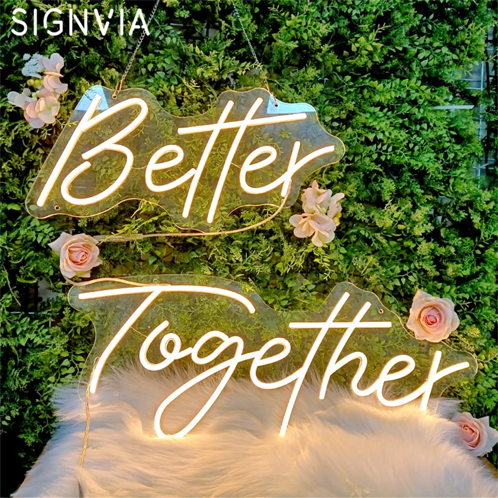 Imagem -02 - Better Together Neon Sign Led Light Home Art Casamento Bar Quarto Sala Estética Festa de Aniversário Clube Quarto Wall Decore Presentes