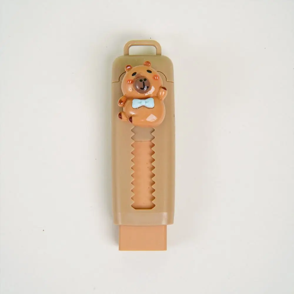 Capivara Push Pull Eraser, Bonito Suprimentos Escolares 4B Macio, Mess Livre Esboço Estacionário para Estudante, 1Pc