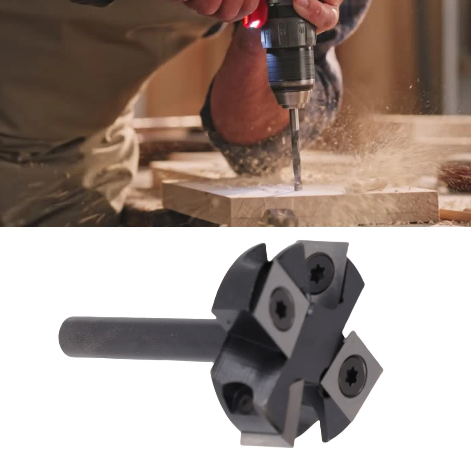 スラブ平坦化ルータービット 5/16インチ丸シャンク 1-1/2インチ切断径 4枚刃 CNCスポイルボードサーフェシングビット 木工用