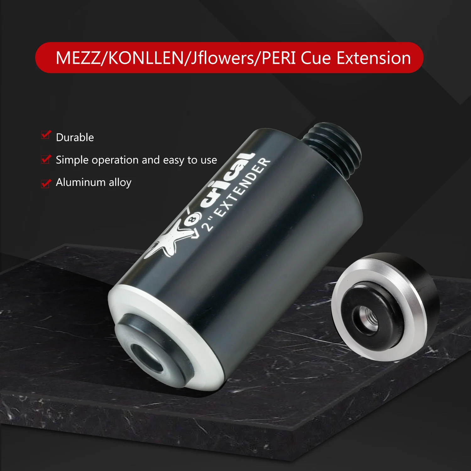 High Quality Billiards Pool Cue Extension Aluminum Alloy Easy Convenient Extender Material Professional Billiards Accessories