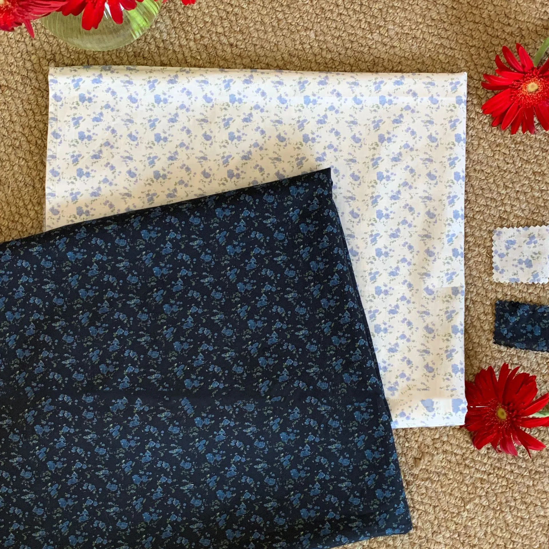 

DIY Floral Pattern Cotton Fabric Korean Minimalist Style Handmade For Clothes Bag Pants Skirt Sewing Printing Fabric 60 Thread