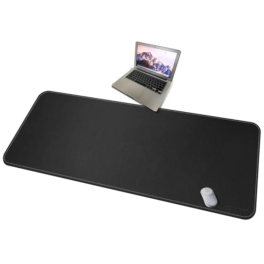 

59 x 27.5 Large Leather Desk Mat, Extended Mega Size Mouse Pad with Full Desk Coverage, Waterproof Office Desk Protector Black
