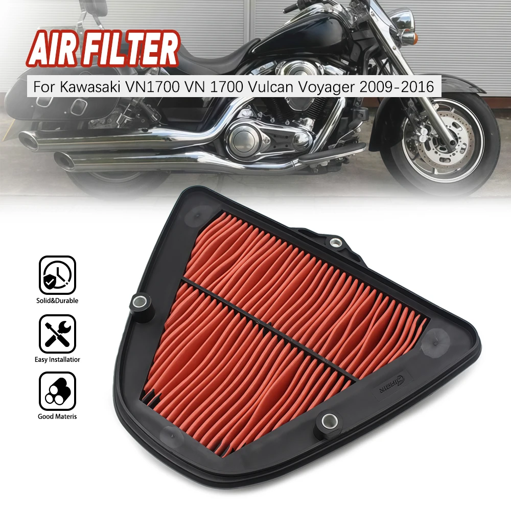 

Motorcycle Air Filter Cleaner For Kawasaki VN1700 Vulcan 1700 Voyager ABS 09-16 2010-2015