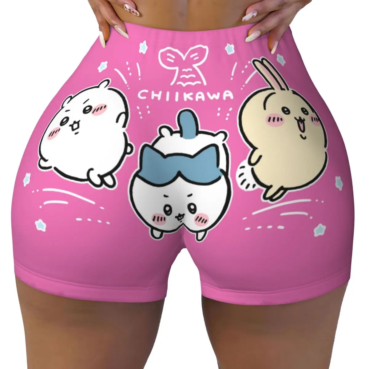 

Custom Women Cute Cartoon C-chiikawas Anime Workout Yoga Shorts Popular Manga Gym Athletic Running Volleyball Shorts