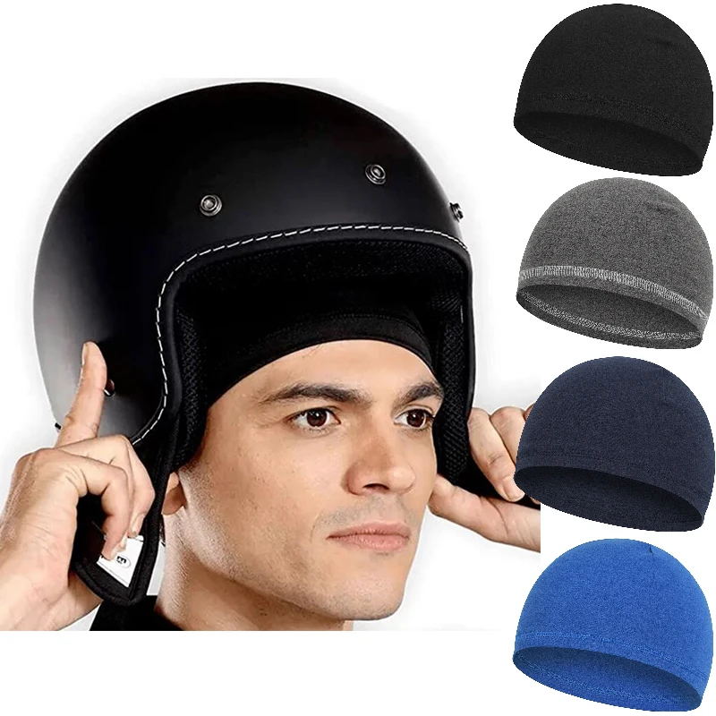 2 Pcs Autumn Winter Skull Caps Helmet Liner  Anti-Sweat Cycling Running Motorcycle Riding Under Hard Hat Liner Keep Warm