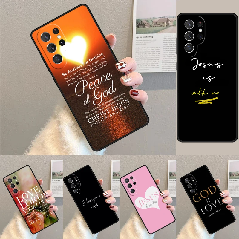 Christliche Jesus-Gottes-Liebe Handyhülle für Samsung Galaxy Note 10 Pro S26 Ultra S23 S24 FE S25 S21 S22 PLUS Stoßfeste Schutzhülle