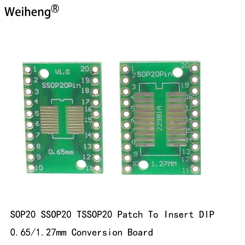 SOP20 SSOP20 TSSOP20 Patch Einzusetzen DIP 0.65/1,27mm Umwandlung Bord