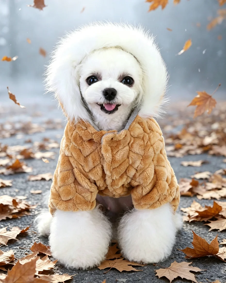 Haustierkleidung, verdickte warme Herbst- und Winteroutfits, Hundekleidung, Tierkostüme, vierbeinige Welpenanzüge, verdickte warme Mäntel – Detail 17