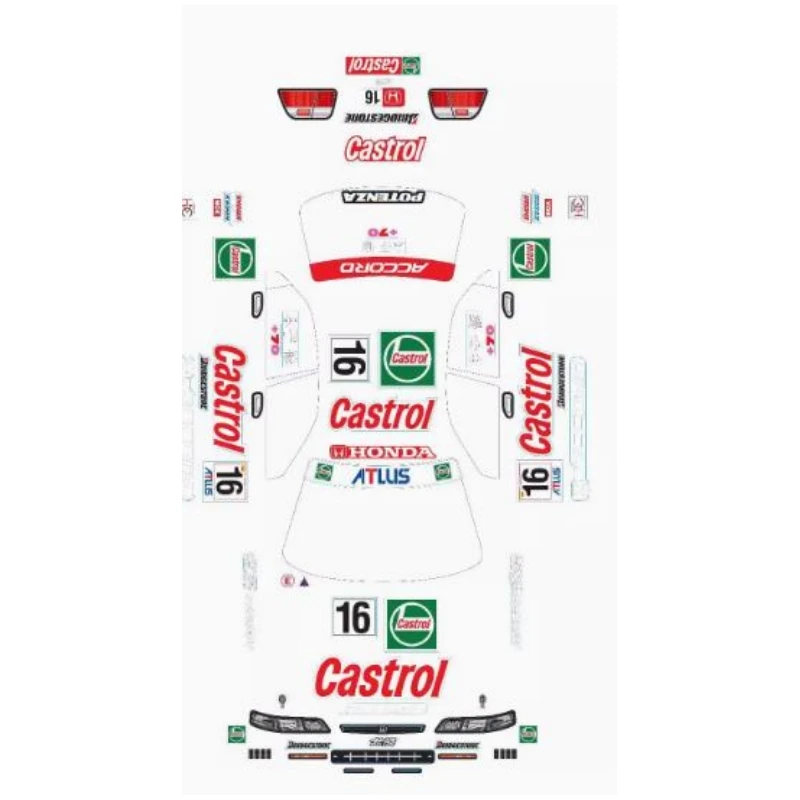 Castrol Decal Sheet for TC095 1/10 Honda Accord Clear Lexan Body