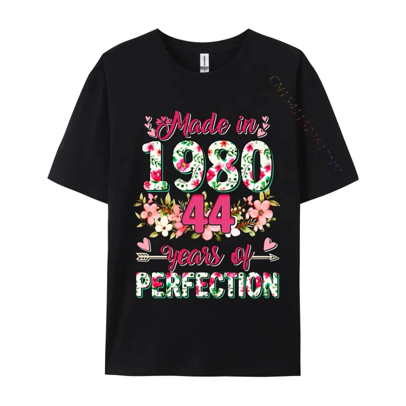 

Men Clothing 44 Years Old Gifts 44th Birthday Made In 1980 T-shirts Geek New Coming Design T Shirt Combed Cotton Men Tshirt