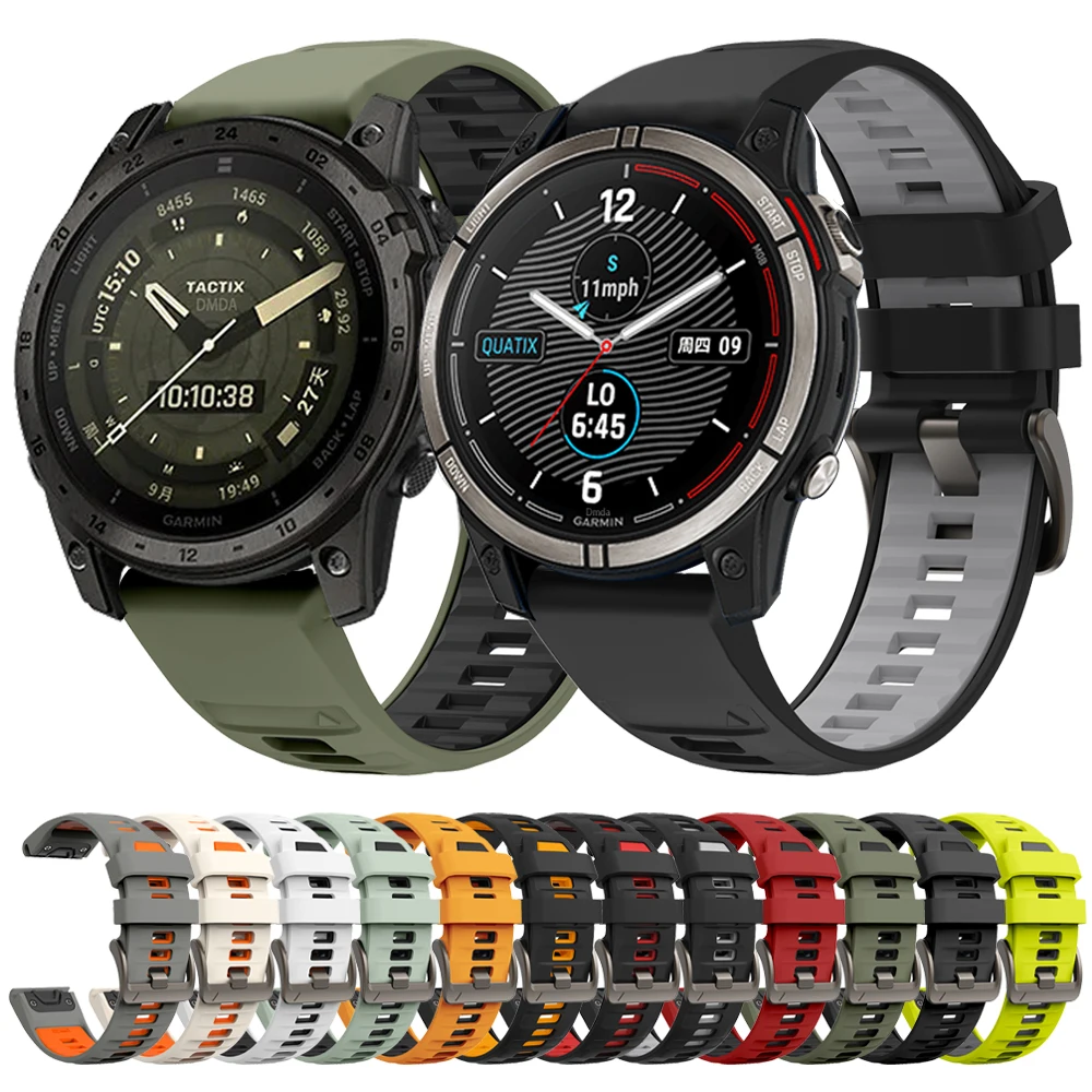 QuickFit 22mm 26mm Strap For Garmin Tactix 7 Pro AMOLED Delta Bravo Band For Quatix 7 7X 6 5 3 Outdoor Sports Silicone Wristband